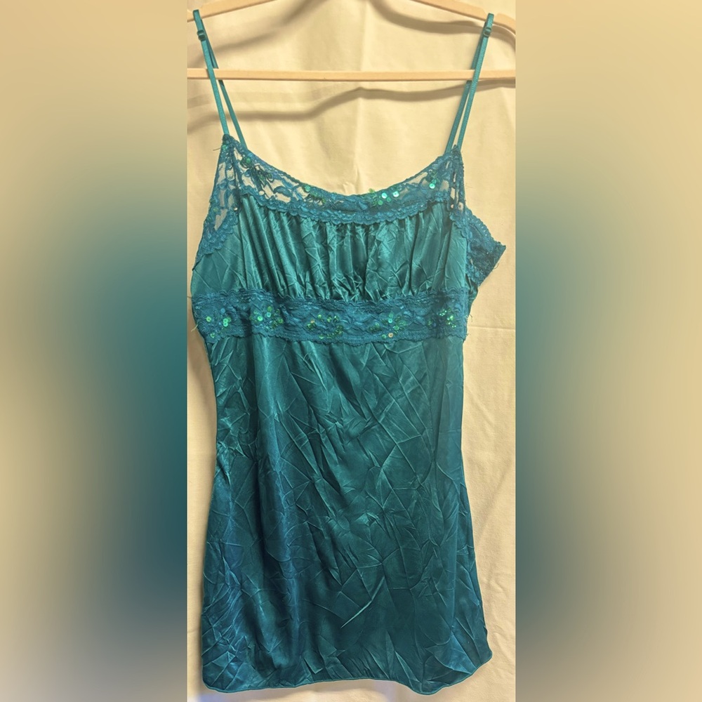Volume One - Emerald Sequin Top - XL